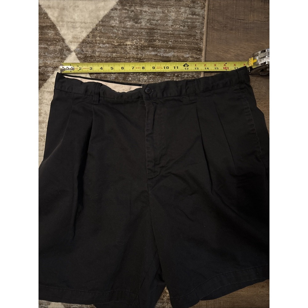 Vintage 90s Chaps Ralph Lauren Navy  Chino Shorts 40 Pleated Cotton - Picture 4 of 6